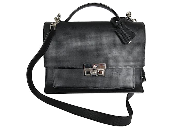 Gucci Black Leather Handbag  ref.2186829