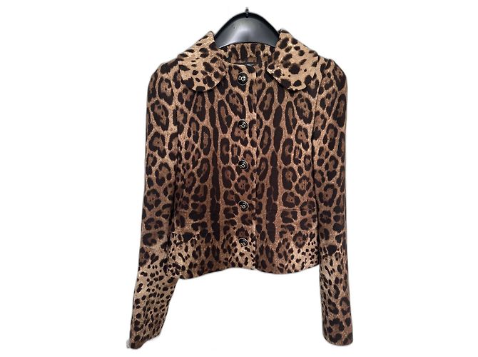 Chaquetas Dolce & Gabbana Marrón Estampado de leopardo
