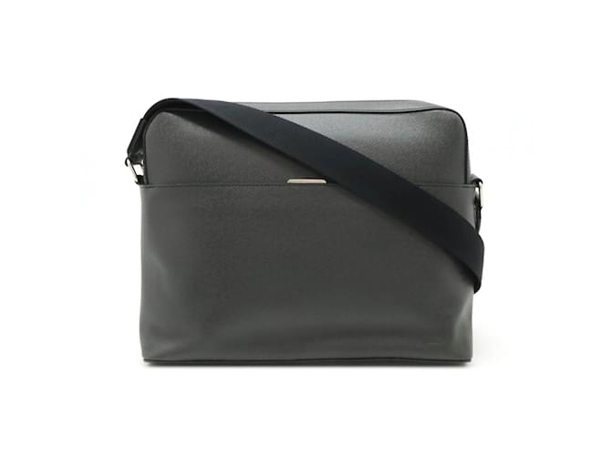 Louis Vuitton Taiga Anton MM Shoulder Bag Black Grey Leather  ref.2187441