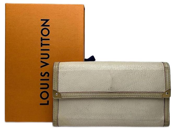 Vintage Louis Vuitton leather wallet white