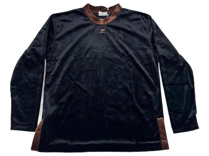 Vintage Courreges Samt Pullover schwarz braun 