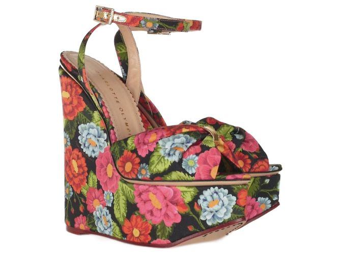 Charlotte Olympia Melody zeppe floreali multicolore