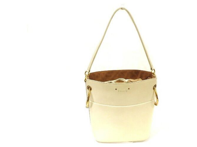 Borsa a secchiello media Chloé Chloe Roy Bianco Pelle