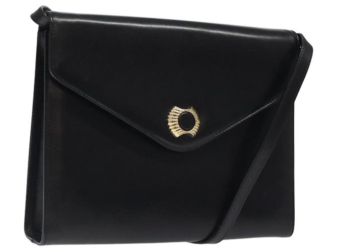Borsa a spalla Salvatore Ferragamo in pelle nera e oro Auth BA1085 Nero D'oro