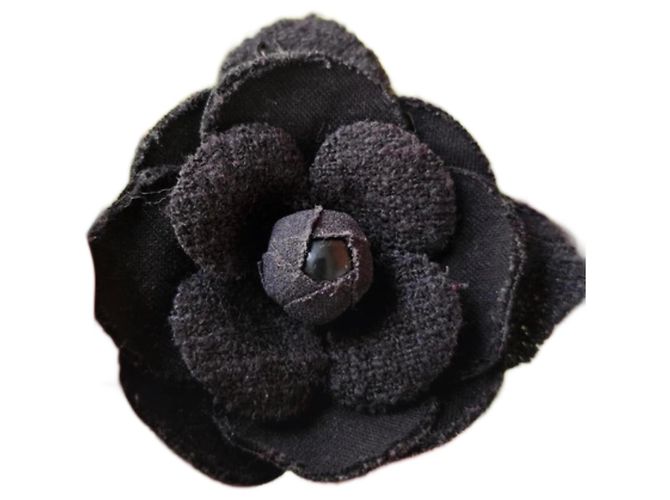 Spilla camelia Chanel Nero 