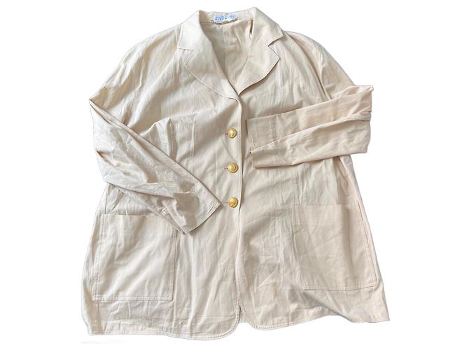 Jaqueta Blazer Longa Givenchy Eggshell Algodão Fora de branco