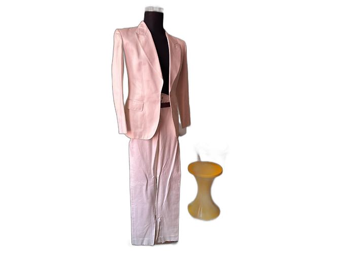 Yves Saint Laurent - conjunto de blazer e calça branca Branco 