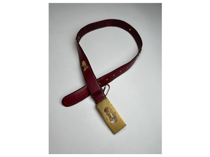 Céline Vintage Celine Leder Gürtel burgunderrot Bordeaux