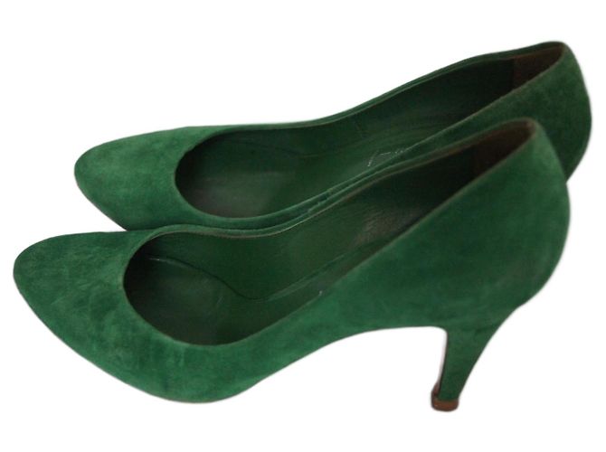 Casadei High Heels Grün Hirschleder