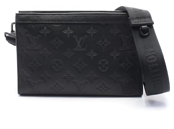 Louis Vuitton Gaston Wearable Wallet Monogram Shadow Shoulder Bag Black Leather  ref.2190181