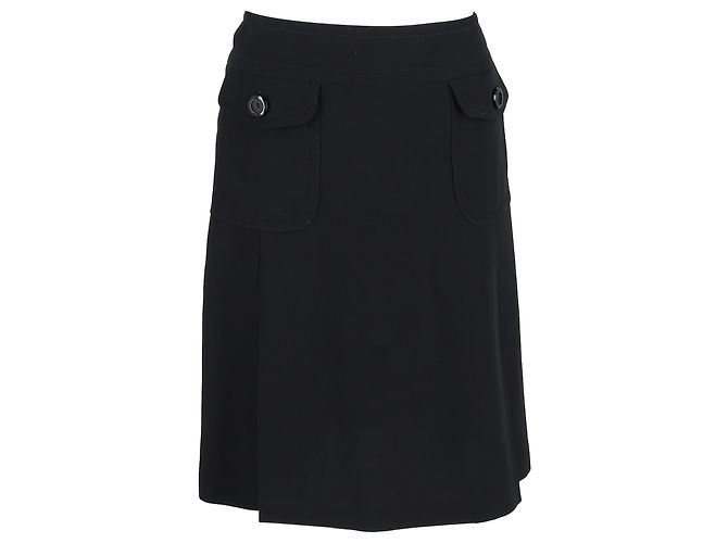 Max Mara knielange Rock aus schwarzem Polyester