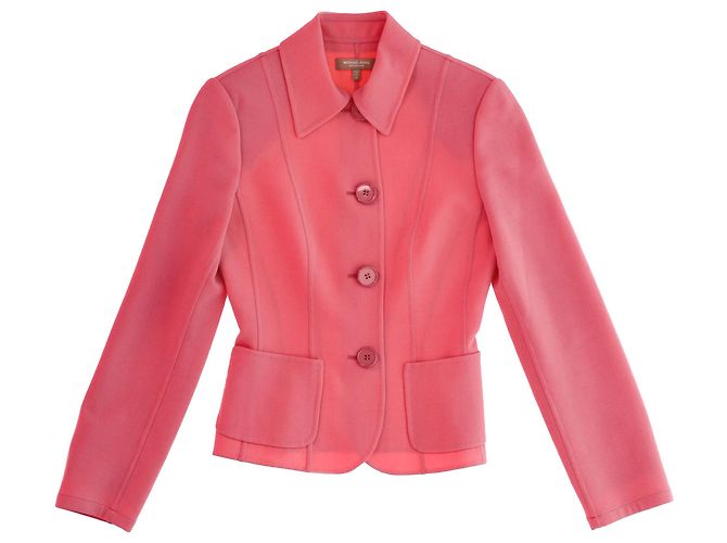 Blazer de lã rosa de botão único da Michael Kors
