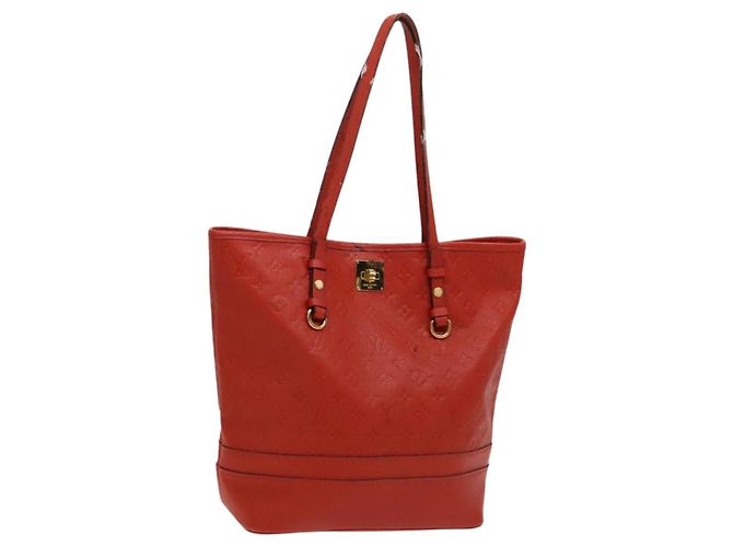LOUIS VUITTON Bolsa Tote Citadines PM Monogram Empreinte Naranja M40556 Auth 120048