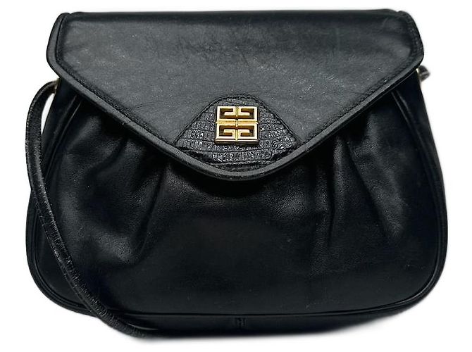 Sac en cuir noir Vintage Givenchy 4G