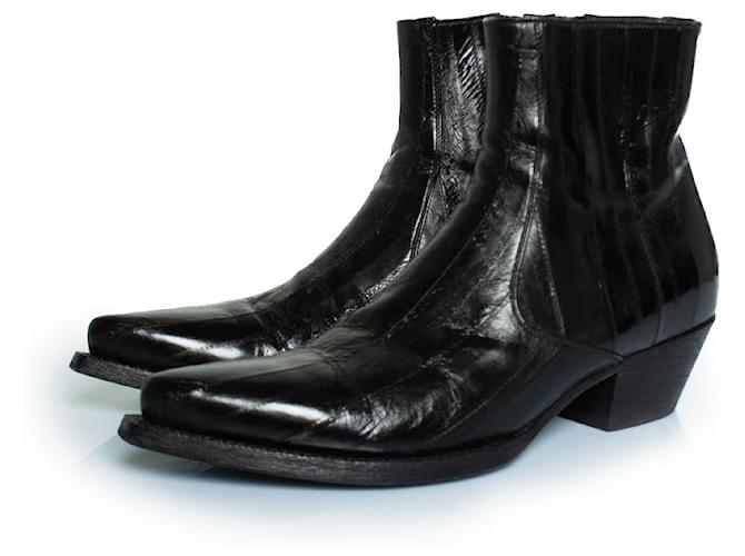 Saint Laurent, Lukas Eel leather boots Black  ref.2190904