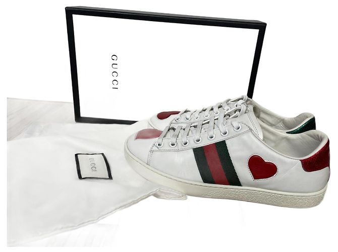 Baskets Gucci Ace en cuir blanc 36.5