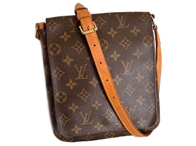 Borsa a mano Louis Vuitton Salsa Marrone Pelle e Tela Marrone chiaro