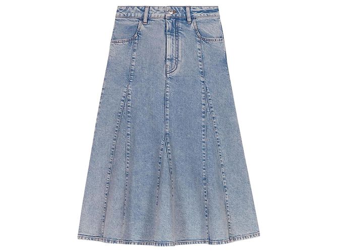 Gonna midi in denim Maje Justia blu