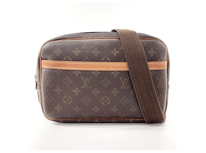 Louis Vuitton Reporter PM Monogram Shoulder Bag Metallic Bronze Cloth  ref.2191111