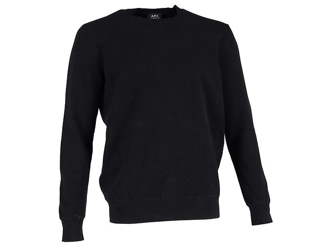 Apc A.P.C. Rundhals-Pullover aus schwarzer Wolle 