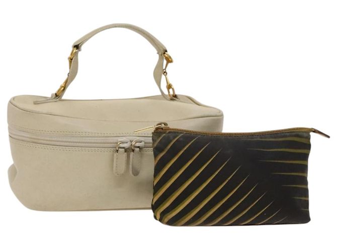 Gucci Tasche Leder Nylon 2Set Schwarz Beige Auth bs24715