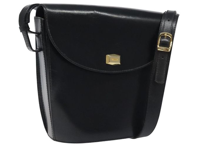 BALLY Borsa a Spalla in Pelle Nera e Oro Auth BA1419 Nero D'oro 