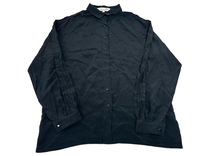 Camicia in seta vintage Dior nera M Nero