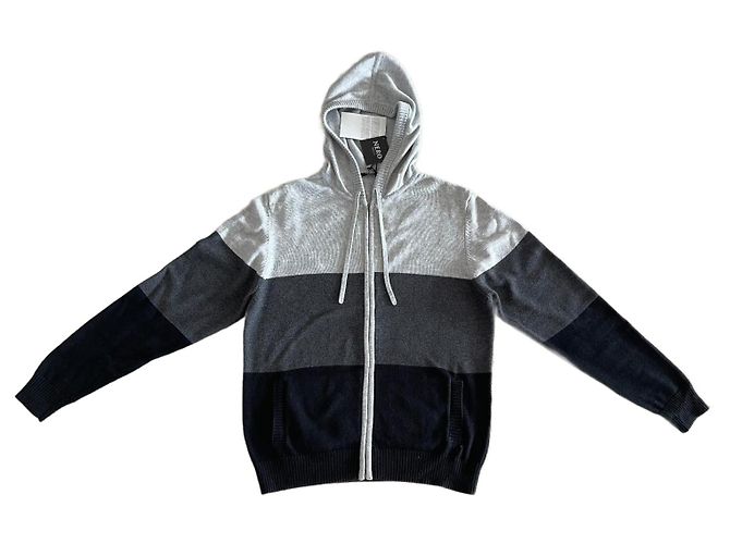 Moletom com zíper e capuz de algodão e cashmere Nero La Perla T. M Preto Cinza Cinza antracite