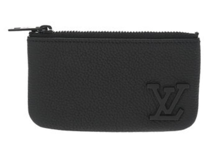 Louis Vuitton Aerogramme Pochette Cle Noir Coin Case Black Leather  ref.2192122