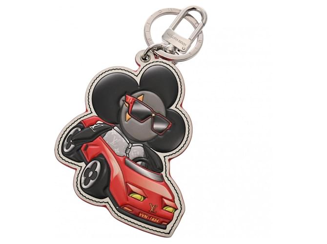 Louis Vuitton Monogram Eclipse Porte-Cle Vivienne Charm Keychain Black Red Cloth  ref.2192565