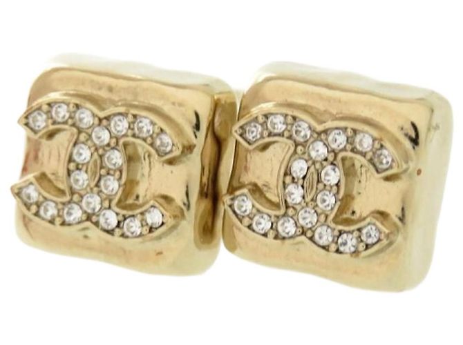 Boucles d'oreilles en or avec pierre carrée Chanel Coco Mark