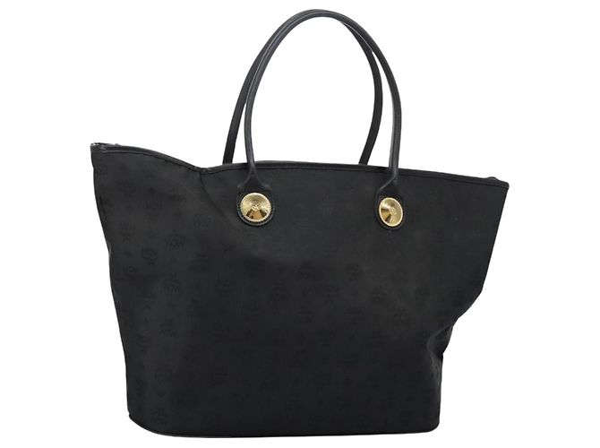 Sac fourre-tout MCM en nylon noir Auth bs24480