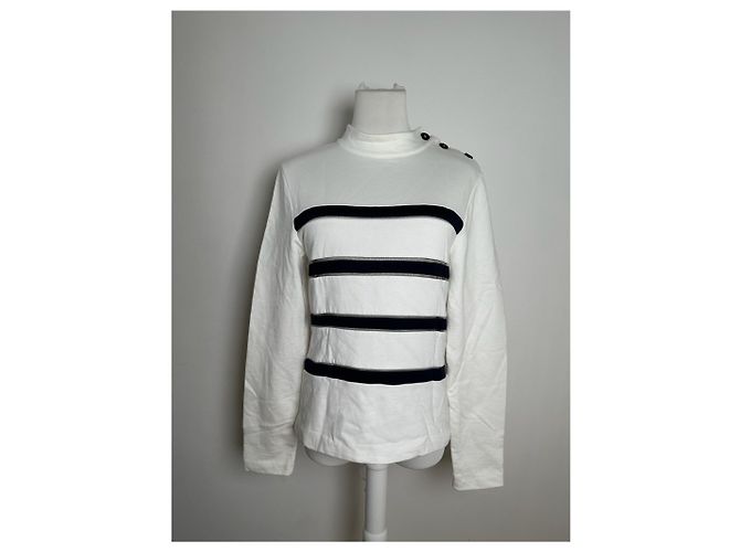 Vintage Balenciaga navy-weißer gestreifter Pullover