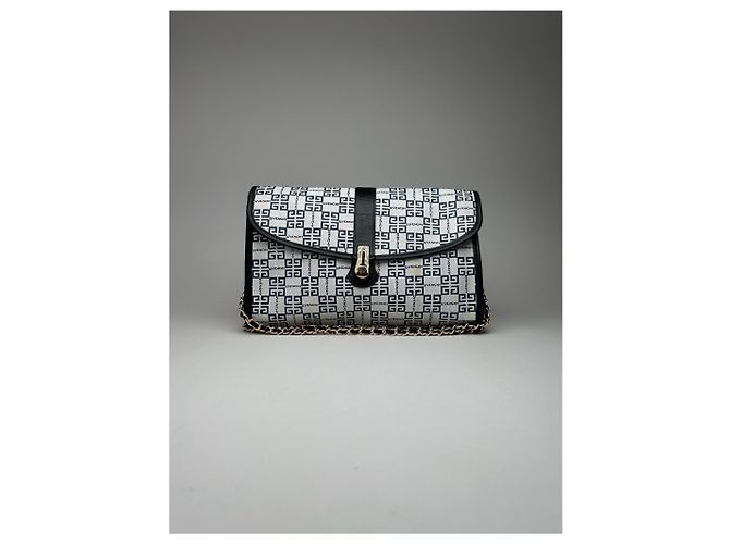 Vintage Givenchy 4G leather bag navy white