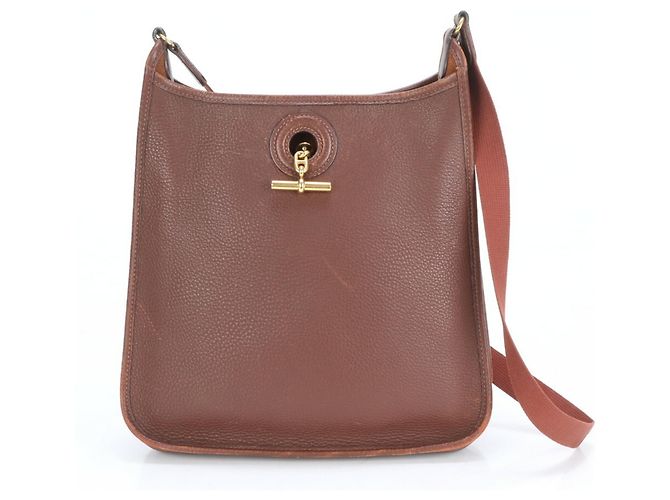 Bolsa de ombro de couro Vespa PM da Hermès Marrom