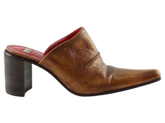 Free Lance Brown leather mules