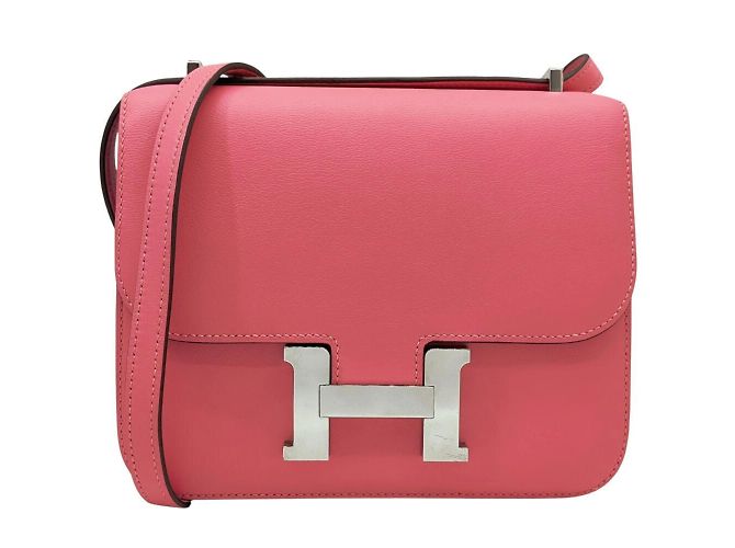 Hermès Bolsa de Ombro Hermes Constance Mini 18 Rosa