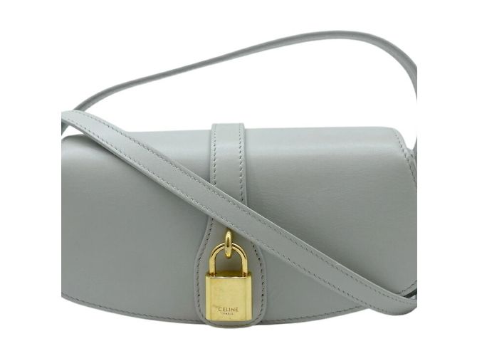 Céline Bolsa clutch 2 em 1 em couro de bezerro liso Celine Cinza