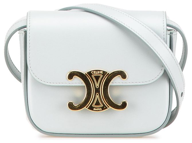 Céline Celine Blu Mini Pelle di Vitello Claude Borsa a Tracolla Blu chiaro