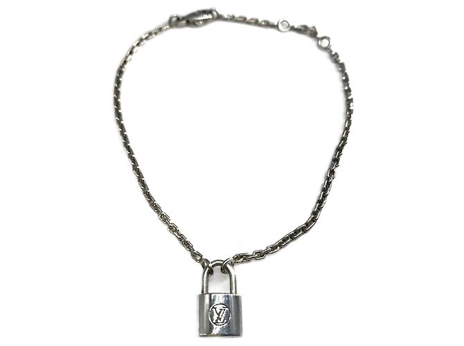 Louis Vuitton Silver Lockit Charm Bracelet Silvery