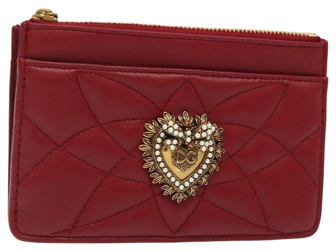 Dolce & Gabbana DOLCE&GABBANA Portafoglio in Pelle Rosso Auth ac3791
