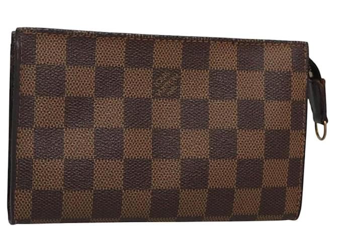 LOUIS VUITTON Damier Ebene Marais Pouch LV Auth hk2541  ref.2195339