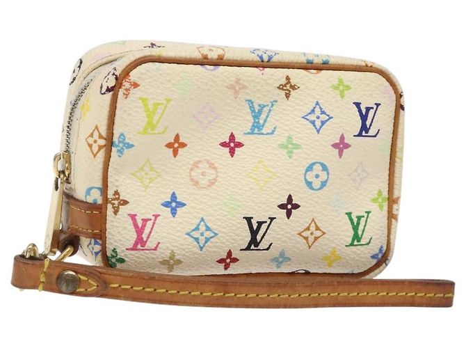 LOUIS VUITTON Monogramm Multicolor Trousse Wapity Weiß M58033 LV Auth 120544