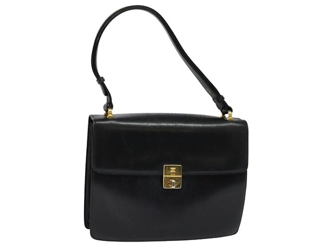 Céline Borsa a Spalla CELINE in Pelle Nera Oro Auth bs24994 Nero D'oro