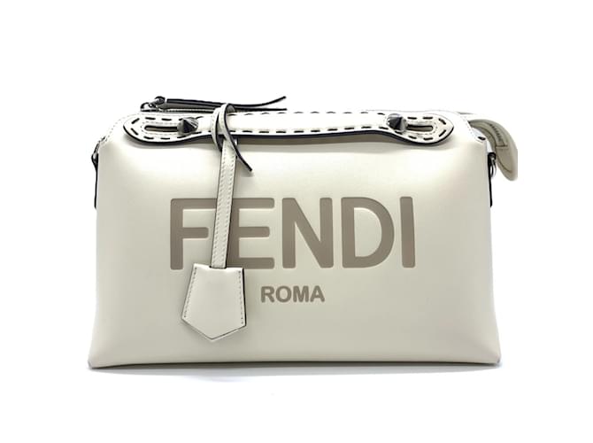 Fendi By The Way Medium Shoulder Bag Cream Leather  ref.2195600