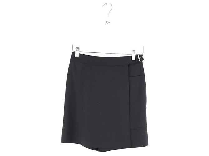 Hermès Schwarzer Wollshortsrock
