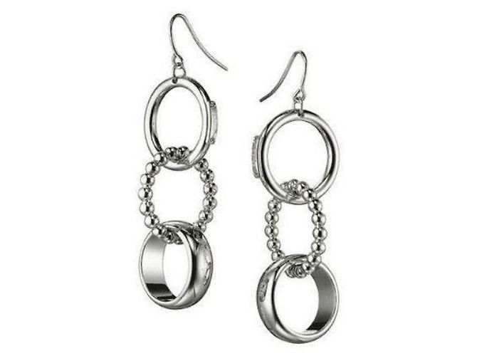 Orecchini DOLCE & GABBANA “Triplet” DJ0658 acciaio argento con tre anelli