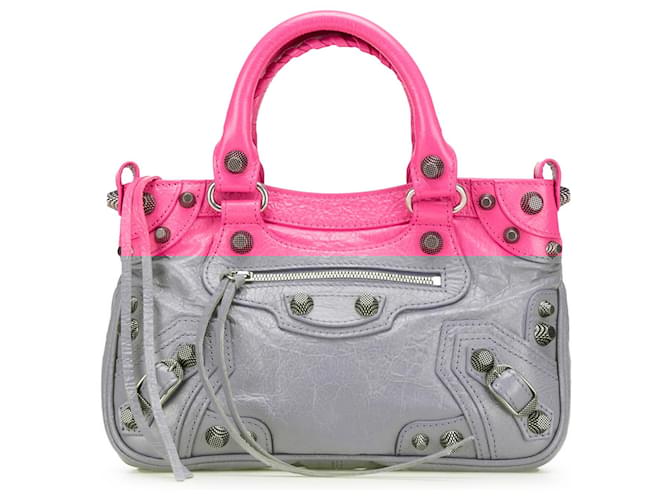 Balenciaga Pink Small Lambskin Motocross Neo Cagole Satchel Leather  ref.2196376
