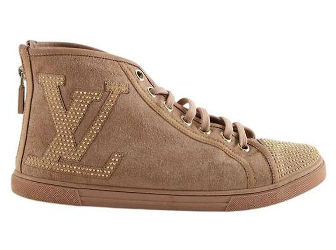 Louis Vuitton Chaussures à lacets en daim beige