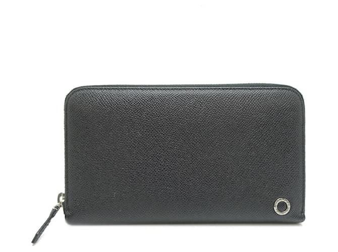 Bulgari Bvlgari Bvlgari Man Long Wallet Black Leather  ref.2197063